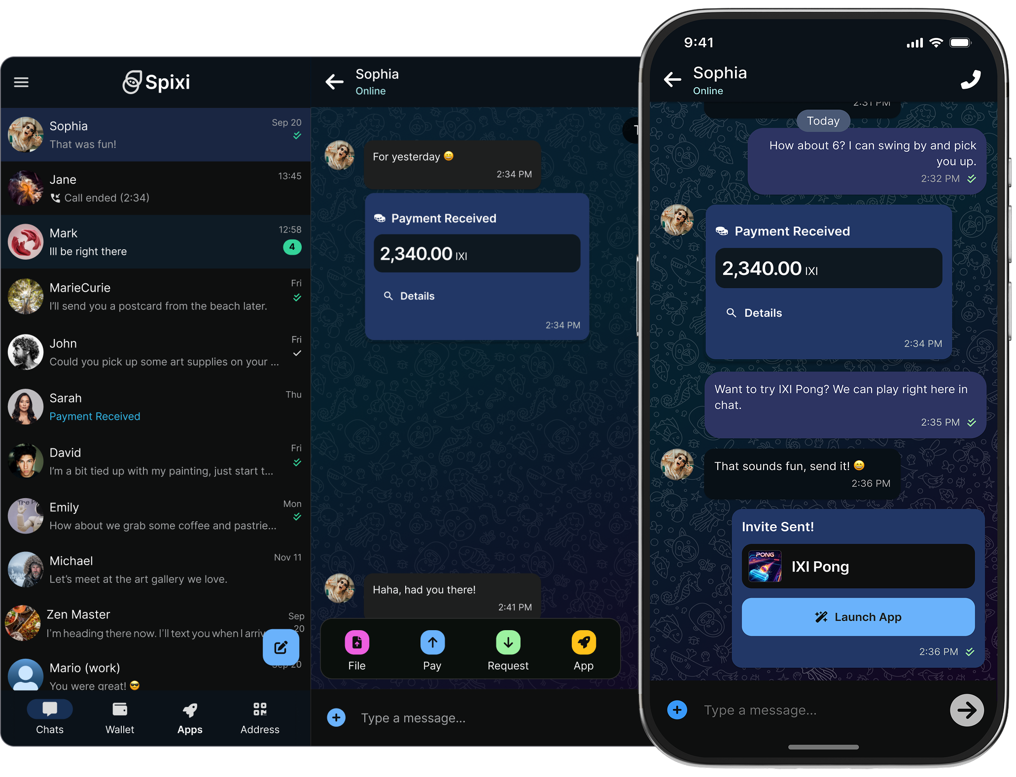 Spixi app screenshots
