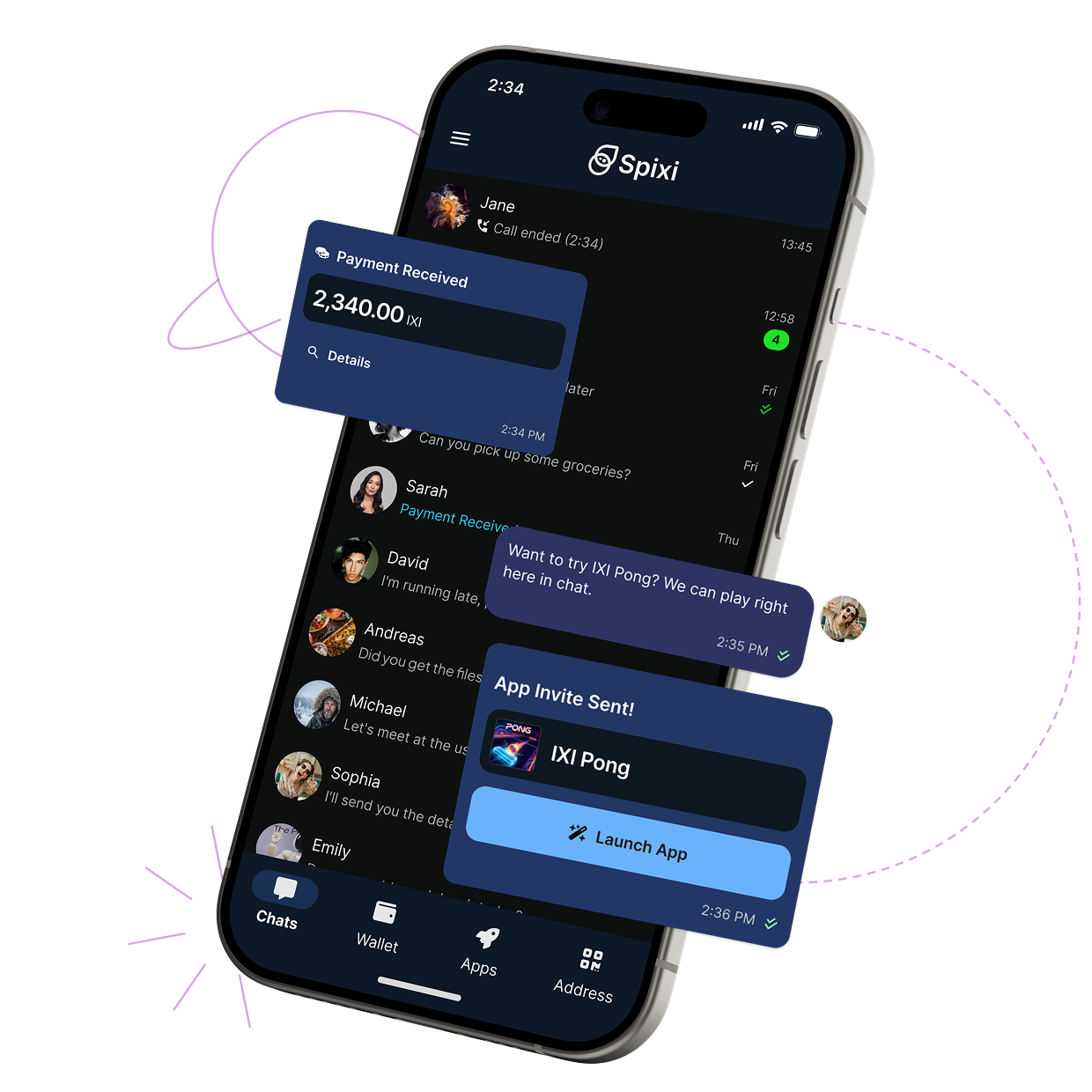 Spixi chat and wallet on mobile and desktop